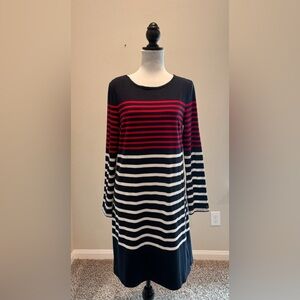 Tommy Hilfiger 3/4 Sleeve Shift Striped Dresss